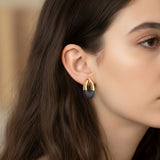 M&M Ohrhänger Oval Collection Gold/schwarz | Modell 359