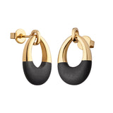 M&M Ohrhänger Oval Collection Gold/schwarz | Modell 359