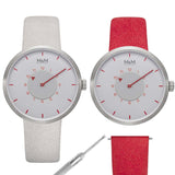 GESCHENKSET M&M Damenuhr Vegan Line | Modell 626 mit 2. Uhrenarmband | M11950-826/626