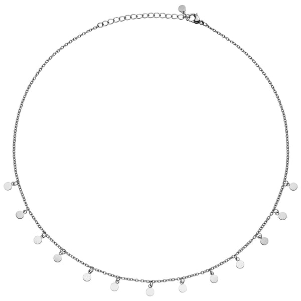 M&M Plättchen Halskette Fine Line Edelstahl | Modell 445