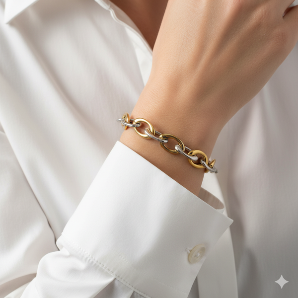 M&M Gliederarmband Oval Collection bicolor | Modell 483