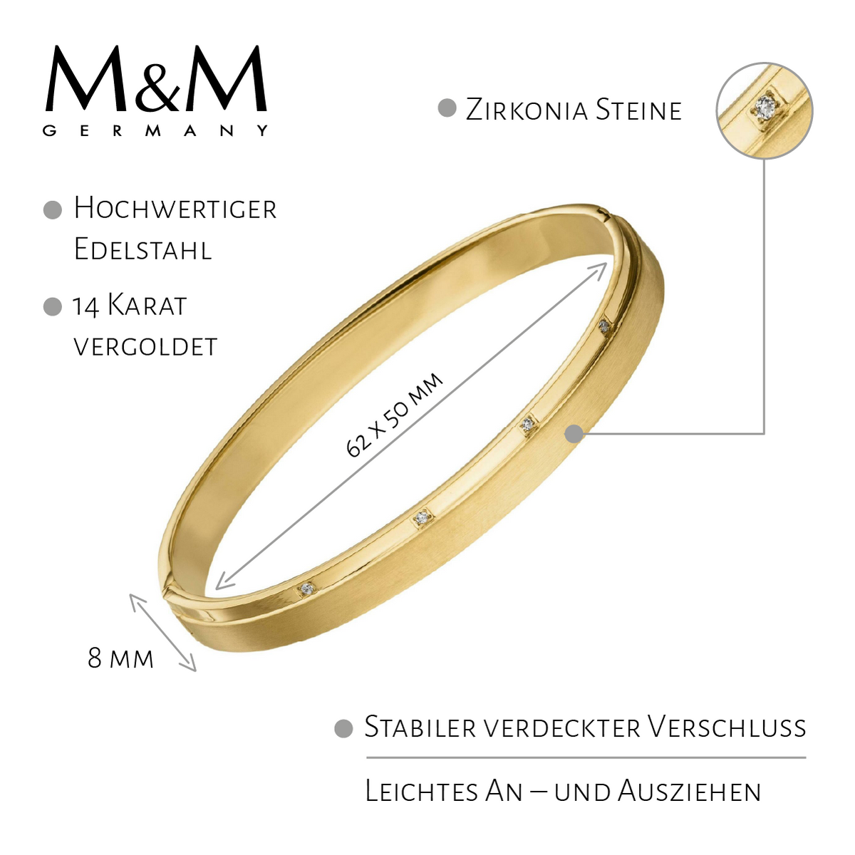 M&M Armreif Modern Glam Gold | Modell 400 kaufen | M&M Germany