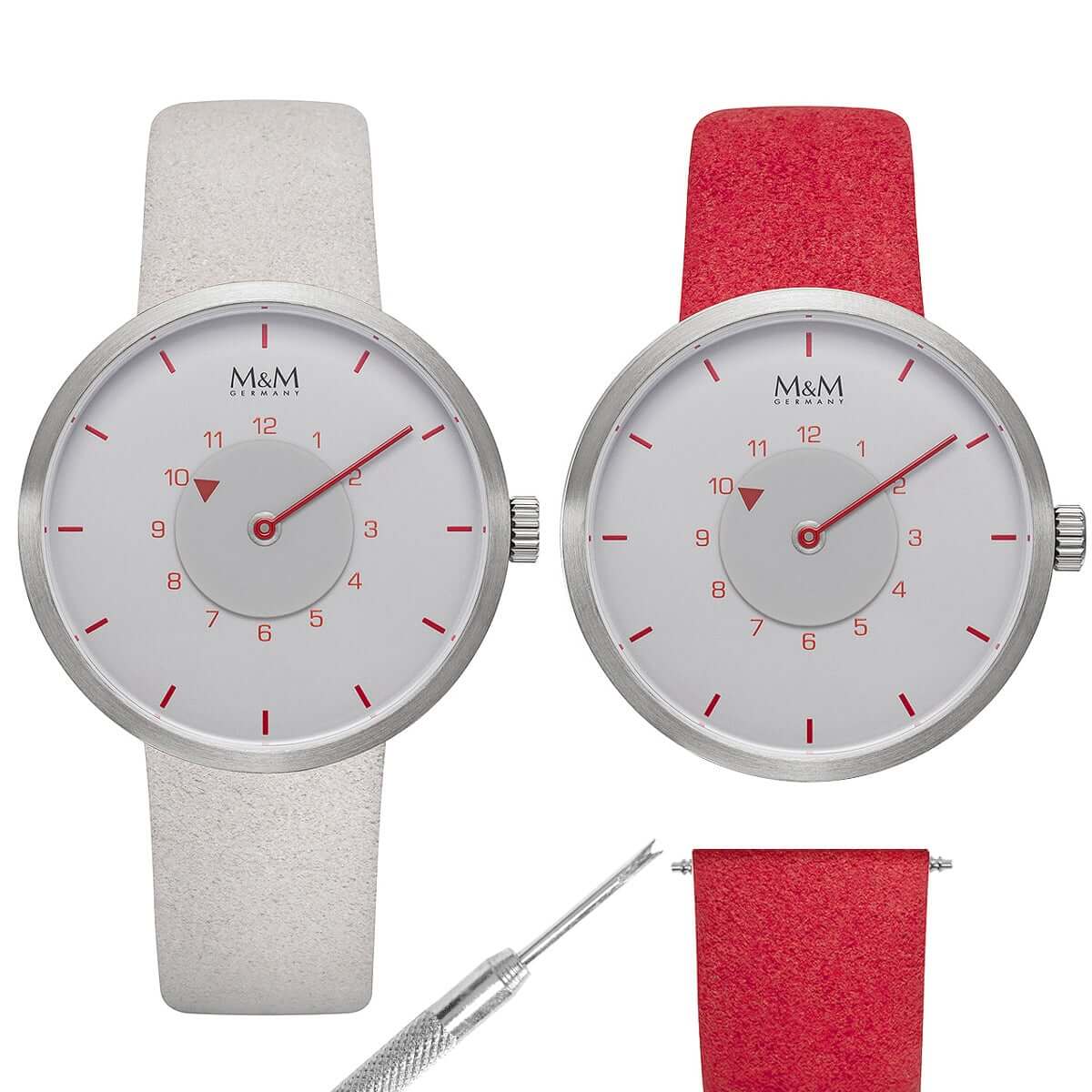 GESCHENKSET M&M Damenuhr Vegan Line 626 mit 2. Uhrenarmband 