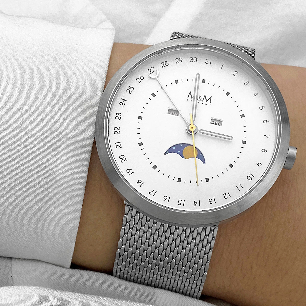 Mondphase Damen Mondphasenuhr M&M Damenuhr Moon Modell 123 Kaufen